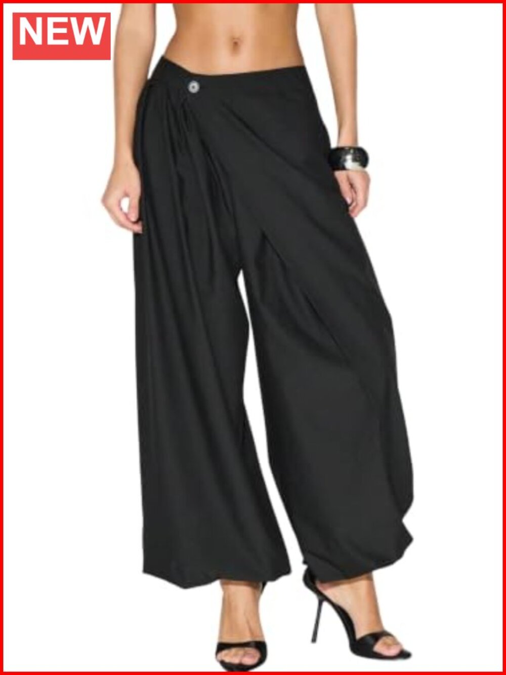 Women's High Waist Wide Leg Barrel Dress Pants Asymmetrical Trousers Work